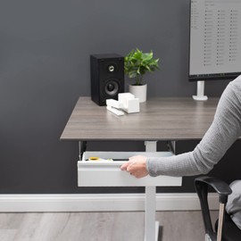 VIVO 16 inch Under Desk Mounted Sliding Pull-out Drawer without Shell for Office Desk, Storage Organizer for Sit Stand Workstation, White, DESK-AC03A-W