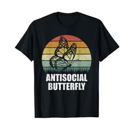 Retro Antisocial Butterfly Shirt Funny Gifts For Introverts T-Shirt