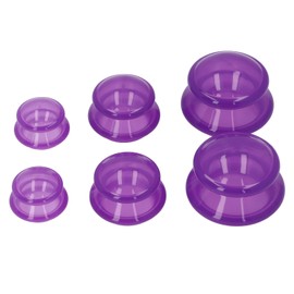 6pcs Silicone Cupping Set High Transparency Wet Absorption Negative Pressure Massage Scraping Chinese Massage Cups for Home Professional Studio Purple