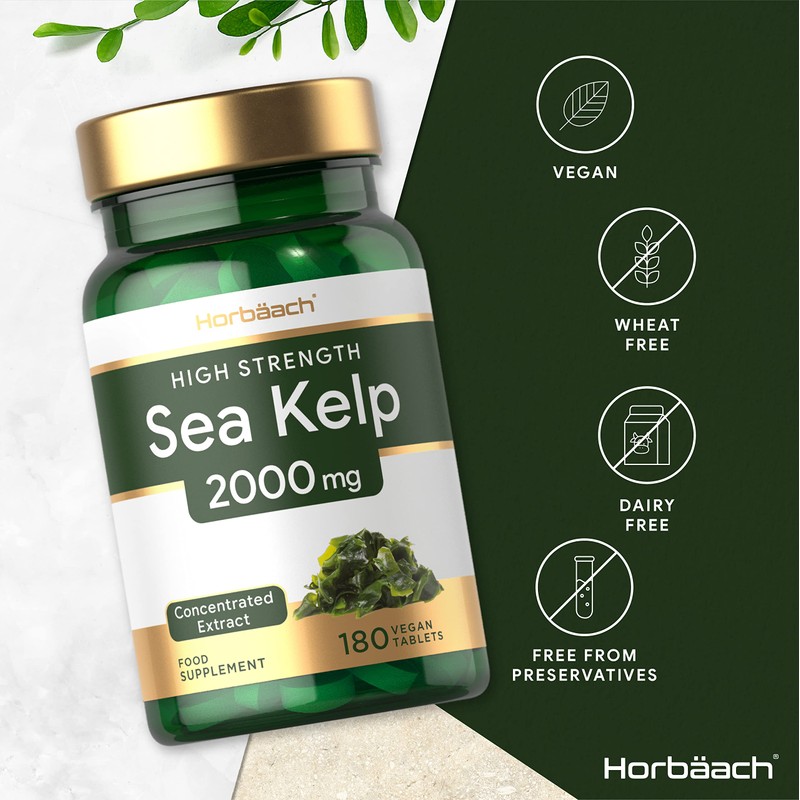 Sea Kelp 2000 mg | 180 Vegan Tablets | Natural