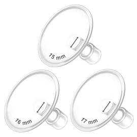 Maymom MyFit Flanges Crater Goldie Pack 15 16 17 mm Compatible with Medela Breast Pumps and Maymom Wide Base and Narrow Base Connectors
