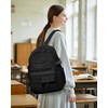 Aesthetic Black School Backpack for Women Men College Backpack With