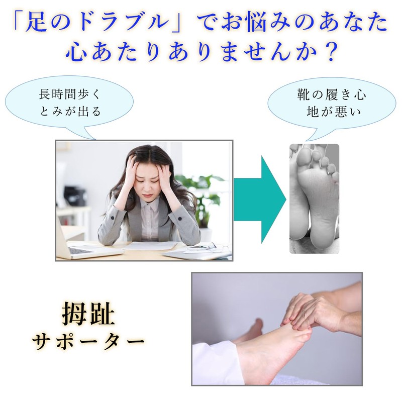 母趾 サポーター 足指サポーター 足指広げる パカッと広げる 水洗い可能 簡単着脱 男女 左右兼用（1足組）