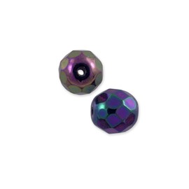 Czech Fire Polished Rounds 6mm Purple Iris (Package of 10)