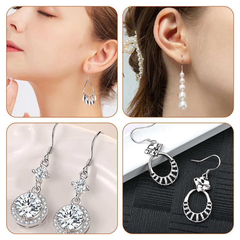 Set di 300 orecchini fai da te, in argento 925,