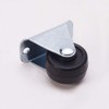 MroMax 0.98 Inch Fixed Casters Wheels Rubber Top Plate Mounted