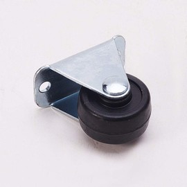 MroMax 0.98 Inch Fixed Casters Wheels Rubber Top Plate Mounted Caster Wheel 11lb Capacity 4Pcs