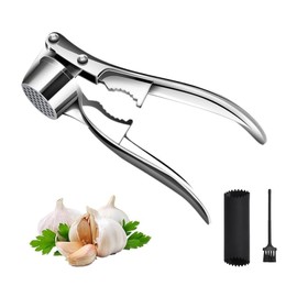 Prensa de Ajos, Picadora de Ajos profesional, Prensa Ajos Acero Inoxidable Manual, Mango Ergonómico Fácil de Apretar, Herramienta de Cocina