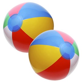 PENTA ANGEL Beach Balls 2 Pieces 12 Inch Rainbow Color Inflatable Swimming Pool Party Balls for Beach Theme Birthday Party Blow Up Balls Summer Water Games Fun Gifts(Rainbow Color, 12 Inch)