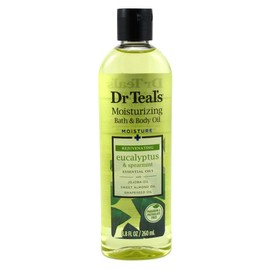 Dr. Teal's Moisturizing Aceite de baño y cuerpo, eucalipto y menta hierba, 8.8 onzas/260 ml