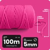 Netuno 1x Macrame Cord Braided Macramé Yarn Burgundy 5 mm