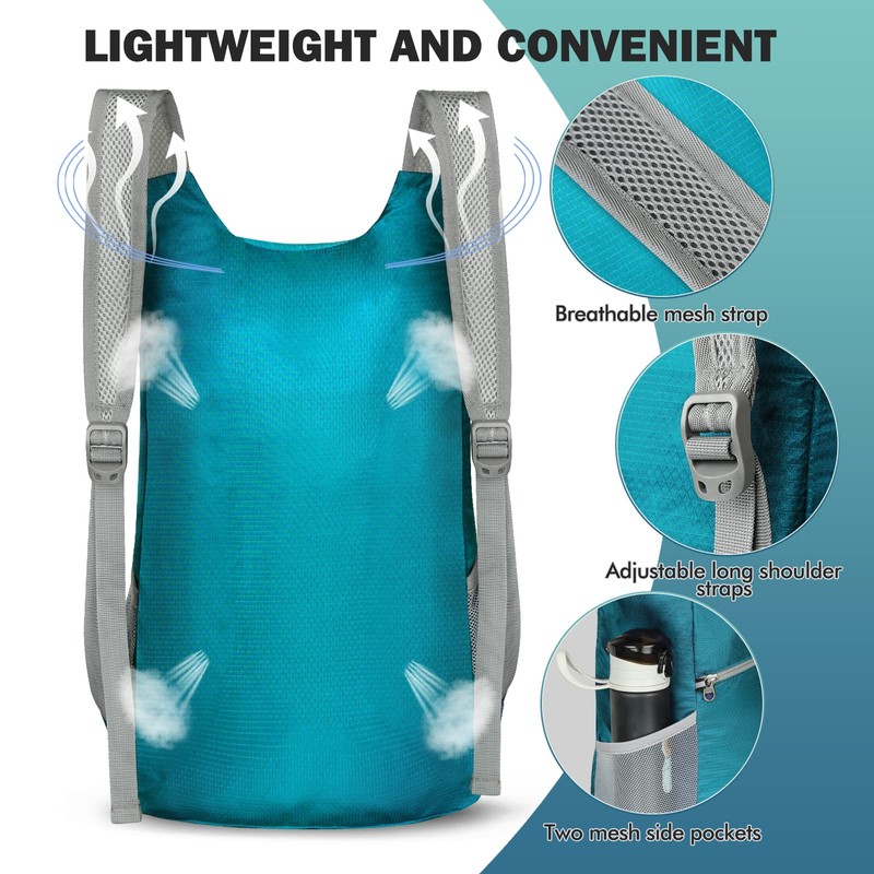 ZOMAKE Lightweight Packable Backpack 14L - Foldable Backpack Leger Sac