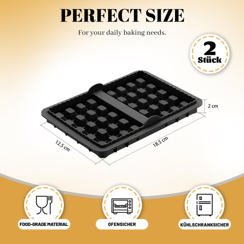 Inmorven Silicone Waffle mold,Non Stick Waffle Liner,Reusable Waffle Baking Tins