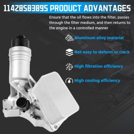 Unbranded Aluminum oil filter assembly Engine Oil Cooler Housing for B58 3.0L Turbocharged