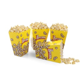 Komonee 36 x Popcorn Holder Boxes Yellow Foldable Pack Of Childrens Food Packaging For Movies Cinema Sleep Overs Parties Birthdays