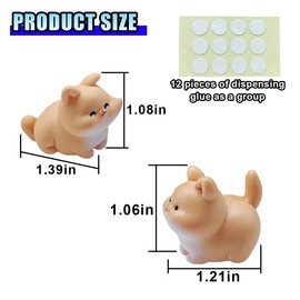 2 PCS Cute Mini Cat Car Rearview Mirror Ornaments, Kiss Face Animals Resin Dashboard Decorations, Funny Car Interior Accessories for Women Presents (Orange Cat)