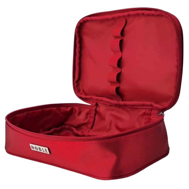 Elegant 4 Piece Cosmetic Bag Set Red Clear Box Checked