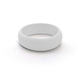 AERA Womens Silicone Wedding Band - Thin, Breathable, Classic Design Rubber Ring (White, 9)