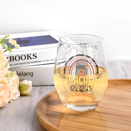 Futtumy Teacher Gifts, 17OZ Teacher Wine Glass, Teacher Christmas Gifts for Women Teacher, Daycare Teacher Gifts, Teacher Appreciation Gifts, Teacher Gifts for Christmas Birthday Teacher Day (1 PCS)