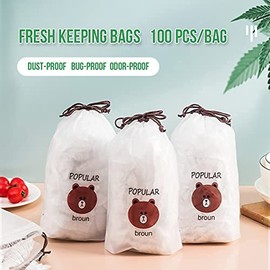 Fresh Keeping Bags, Plastic Sealing Bags Food Cover, Elastic Stretch Adjustable Bowl Lids, Universal Kitchen Wrap Seal Fresh Keeping Caps Fresh Keeping Bags Covers,Plastic Stretchable Food Covers for Leftover And Meal Prep (300PCS)