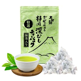 Arahataen Special Selection Gabugabu Shizuoka Deep Mushi Tea Pack with Matcha 0.1 oz (2.5 g) x 100 Pieces, Best Tea Container, Premium Tea Use, Tea Bag