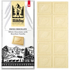 Milkboy Swiss White Chocolate Bars - Gourmet Bourbon Vanilla Chocolate Bars - Made with Pure Natural Vanilla - White Premium Chocolate Bar - Gluten Free - Non-GMO - Kosher - 3.5oz 5 Packs