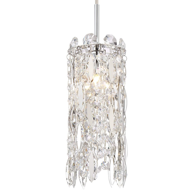 Possini Euro Design Alyssa Chrome Silver Iron Mini Pendant Light