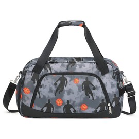Sports Bag for Boys Swimming Bag Travel Bag Fitness Bag Training Bag Men's Travel Sports Bag with Shoe Compartment and Wet Compartment 33L, 3-Black Basketball, Sports bag