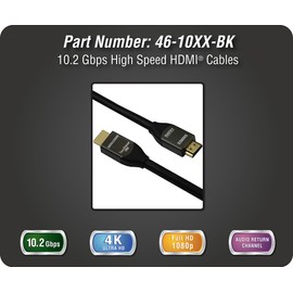 DATA COMM Electronics 46-1020-BK 20-feet 10.2 Gbps Active High Speed HDMI Cable, 4K, Ultra HD Ready, Black