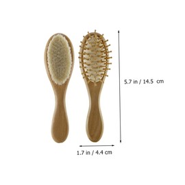 FRCOLOR 4pcs Boy Girl Hair Brush Comb Set Wooden Bathing Utensils Safe Tender for Scalp