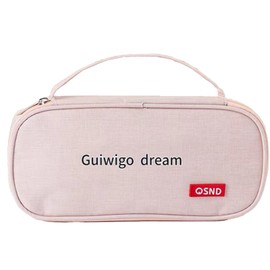 Guiwigo Large Pencil Case,Aesthetic Pen Pouch with Big Capacity, Minimalist Portable Stationery Bag with Handle for Office Organizer Aesthetic Pencil Cases (Pink)