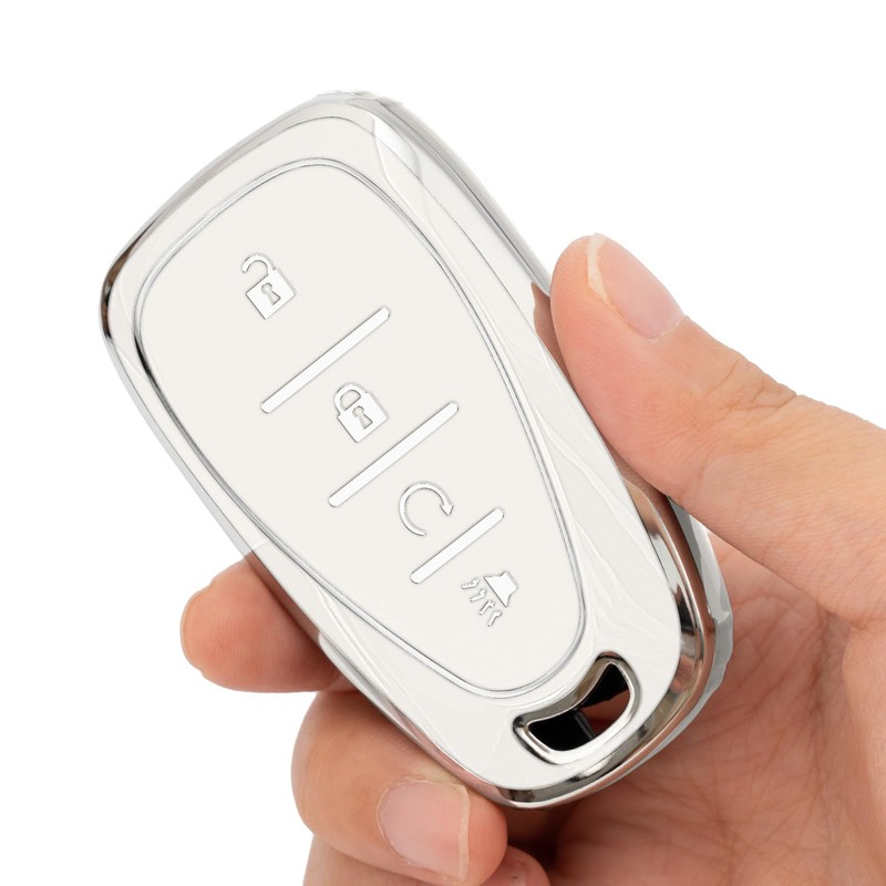 CHATYYD for Chevy Key fob Cover with Keychain,Soft TPU Car