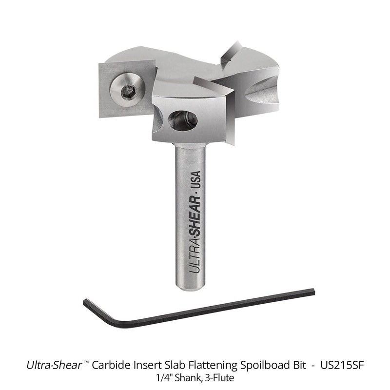 Ultra-Shear Spoilboard Surfacing Router Bit, 1-1/2" CD, 1/4" SH, 3