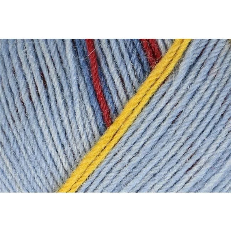 Regia Pairfect Sock Yarn (Stripeway Color 2297 - Jeans-Sky-Brick)