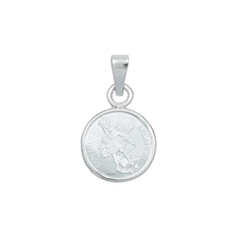 Dije Medalla San Miguel Arcangel Chica Plata Pura Ley 999