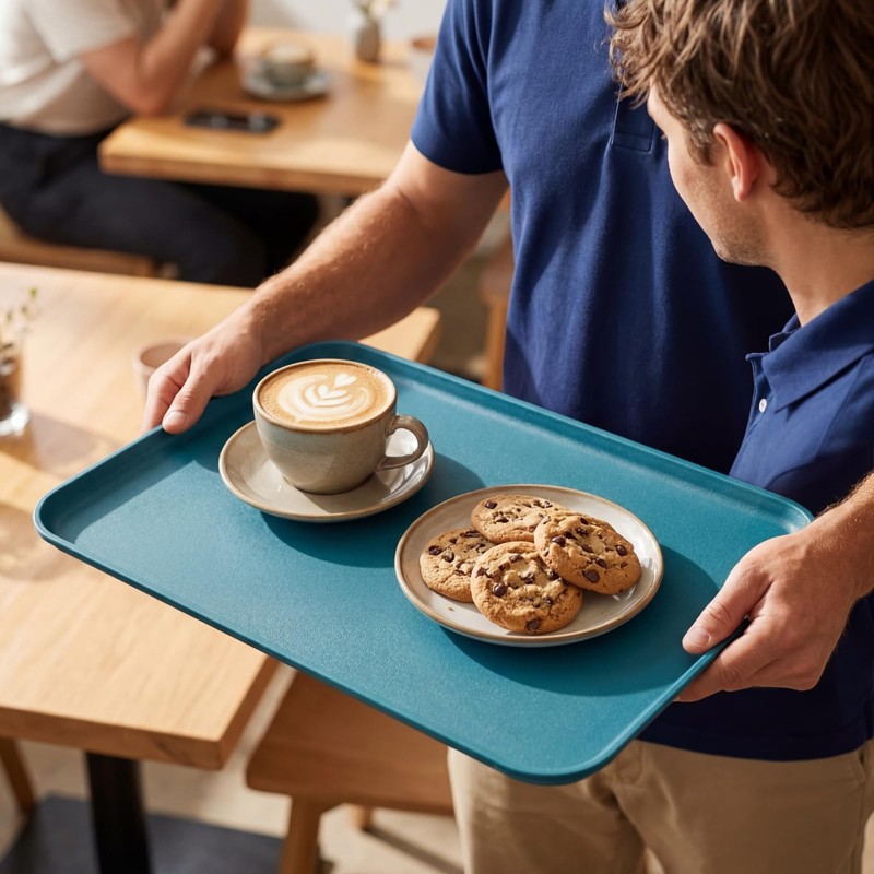 Lyellfe 8 Pack Fast Food Serving Tray, 15 by 10-Inch