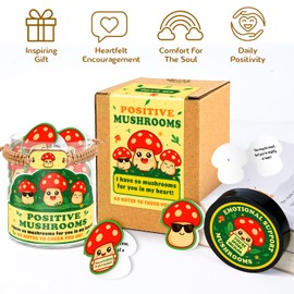 60 Positive Mushroom Cards Jar, Daily Affirmation Cards For Women, Girls - Emotional Support Mushroom - Mushroom Gifts for Womens, Coworkers, Besties - Birthday Gift for Women, Teen Girl Gifts Trendy