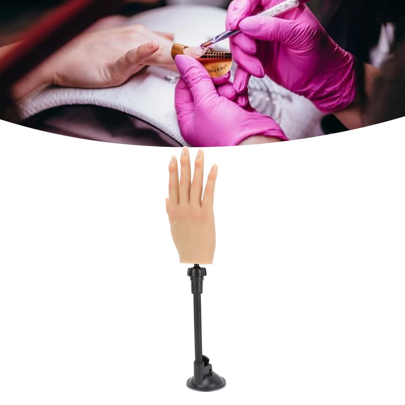 Nail Training Practice Hand Professional Bendable Silicone Female Mannequin Hand