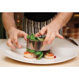 HIC - Anillo de cocina para alimentos, acero inoxidable 18/8, 3.5 pulgadas de diámetro x 2.1 pulgadas