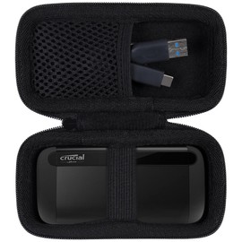 Aenllosi Funda de transporte dura compatible con Crucial X8 1TB/2TB/4TB/500GB SSD portátil, unidad externa externa de estado sólido y organizador de cables USB (solo funda)