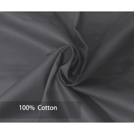 iMaylex Soft and Breathable 100% Egyptian Cotton Envelope Pillow Shams, Silk Like and Cozy Decorative Pillow Covers, Set of 2, Dark Grey, Standard