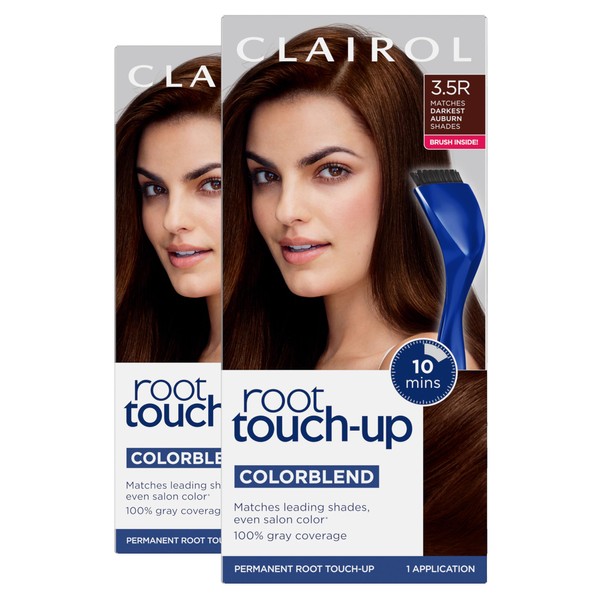Clairol Root Touch-Up by Nice'n Easy Permanent Hair Dye, 3.5R Darkest Auburn Hair Color, Pack of 2