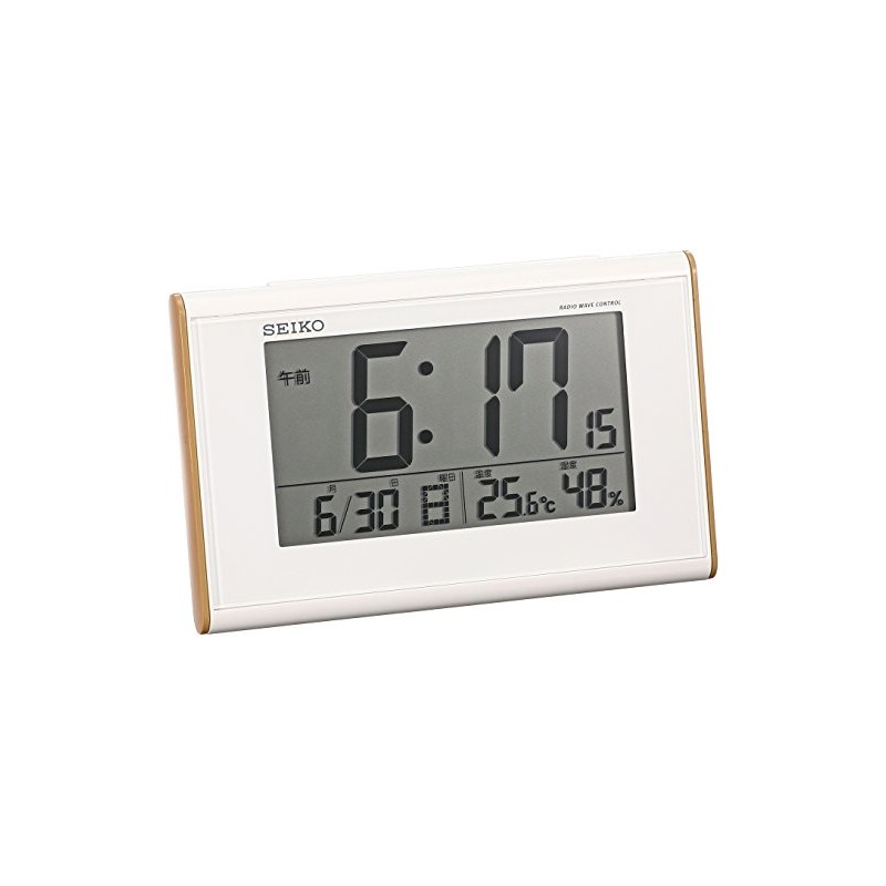 Seiko SQ771B SEIKO Clock, Radio-controlled Digital Calendar, Temperature and Humidity