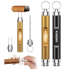 2-Pack Cigar Draw Enhancer Tool, Cigar Poker & Cigar Nubber 2-in-1, Practical Cigar Accessories with Key Ring for All Cigars