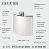 Wentworth Pewter - Plain Polished Pewter Kidney Flask, Hip Flask,