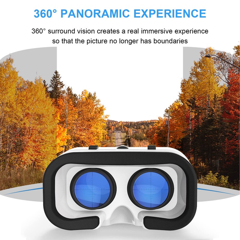 VR Brille für Handy, 3D Virtual Reality Headset kompatibel 4,7-6,5