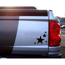 Samunshi® Star Sticker Set Filled Car Sticker 14 x 2.5 cm 6 x 5 cm 2 x 7.5 cm 1 x 10 cm White