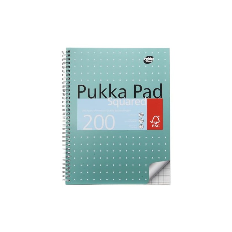 Pukka Pad Square Wirebound Metallic Jotta Notepad 200 Pages A4,