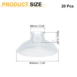 sourcing map 20Pcs Aquarium Suction Cup Clips, 6mm Airline Tube Holders Clamps Cup Holder Sucker Tube Sucker for ID Airline Tubing Fish Tank, Clear
