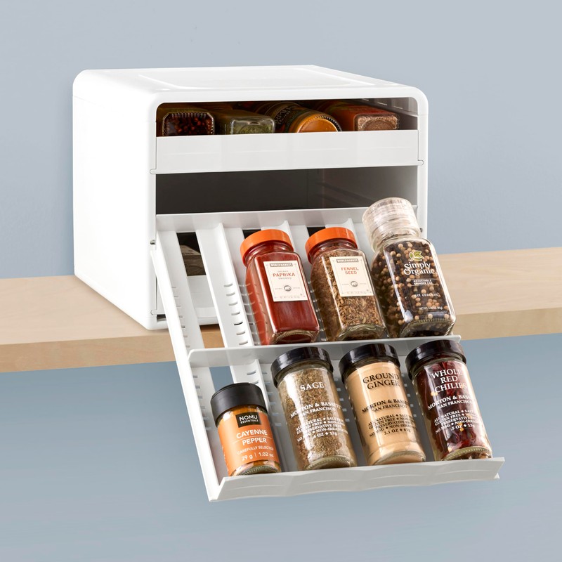 YouCopia SpiceStack Adjustable Spice Rack Organizer, Pull-Down 24-Bottle Seasonings and